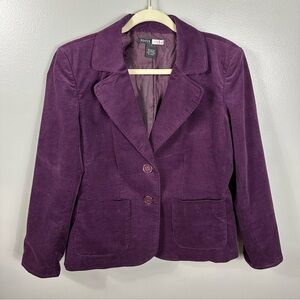 Focus Lifestyle Purple Corduroy Blazer/Jacket Women’s Size 12